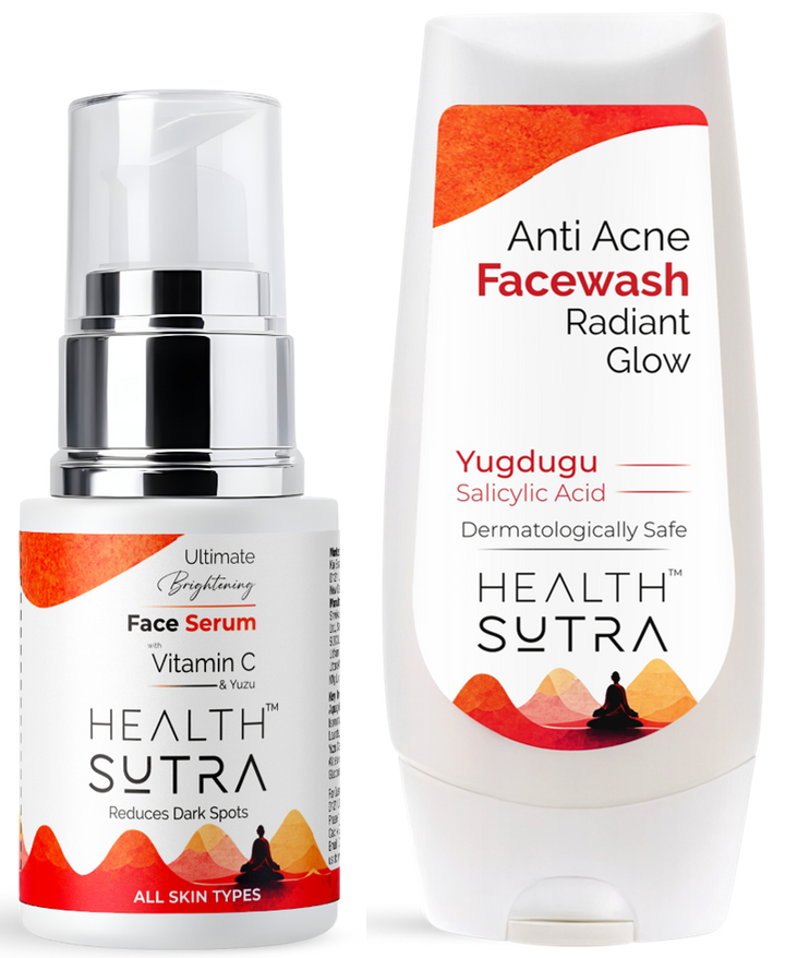 Ultimate Brightening Vitamin C Face Serum and Anti-Acne Face Wash Radiant Glow