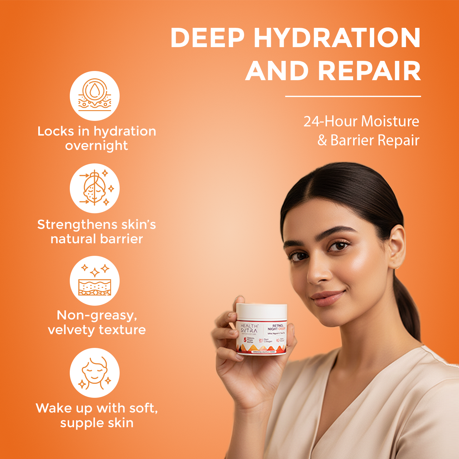 Retinol Night Cream for Wrinkle Repair, Anti-Aging, Fine Lines, Youthful Skin (50 gm)