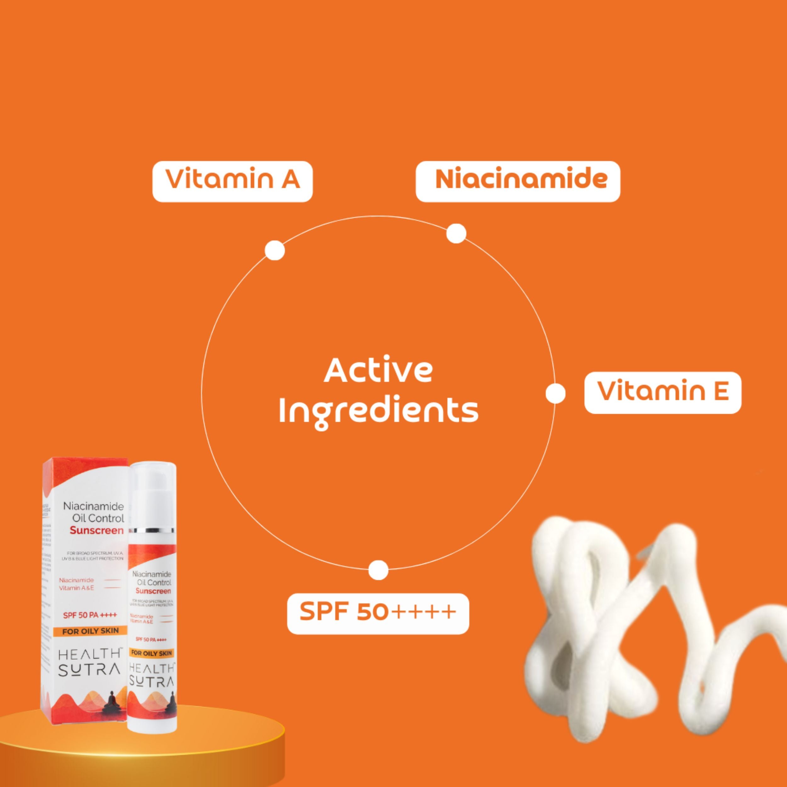 Niacinamide Oil Control Sunscreen with Vitamin A & E - 50g