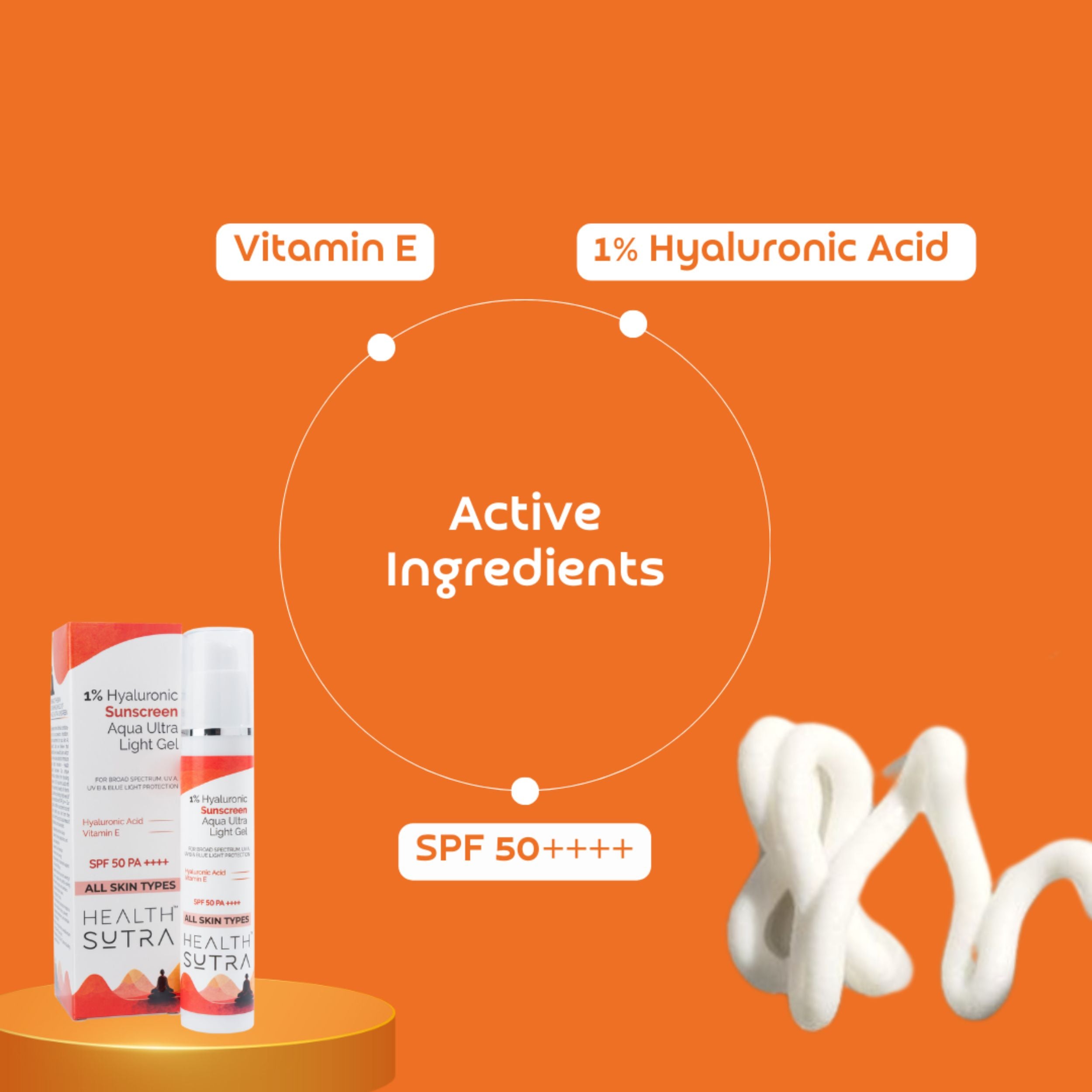 1% Hyaluronic Sunscreen Aqua Ultra Light Gel with Vitamin E - 50g