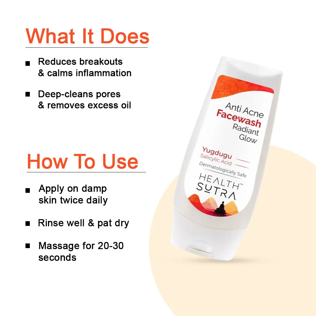 Anti-Acne Face Wash Radiant Glow - with Yugdugu and Salicylic Acid - 100ml