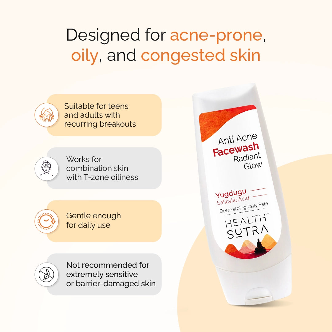 Anti-Acne Face Wash Radiant Glow - with Yugdugu and Salicylic Acid - 100ml