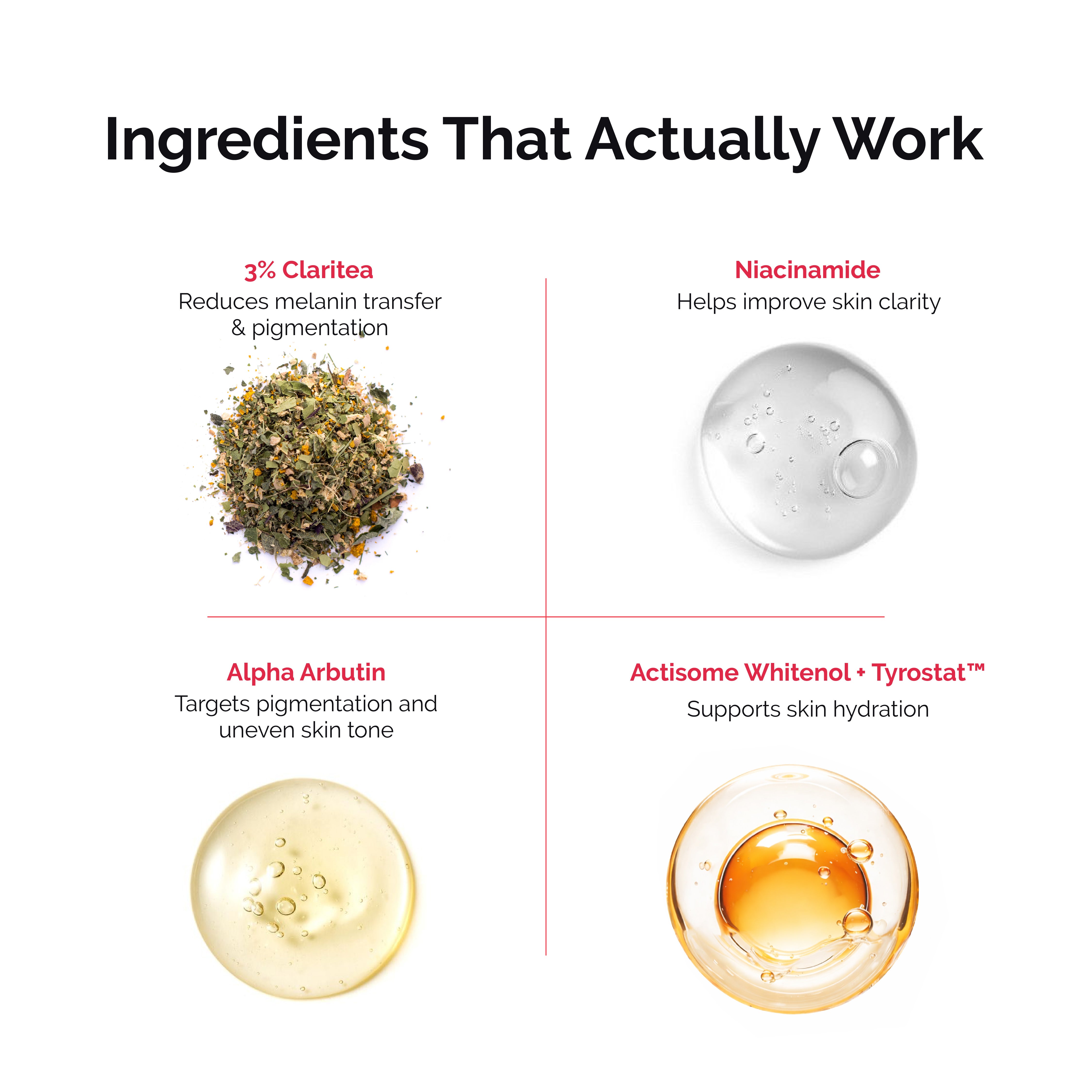 Face Serum with Claritea® for Pigmentation & Dark Spots | 30ml
