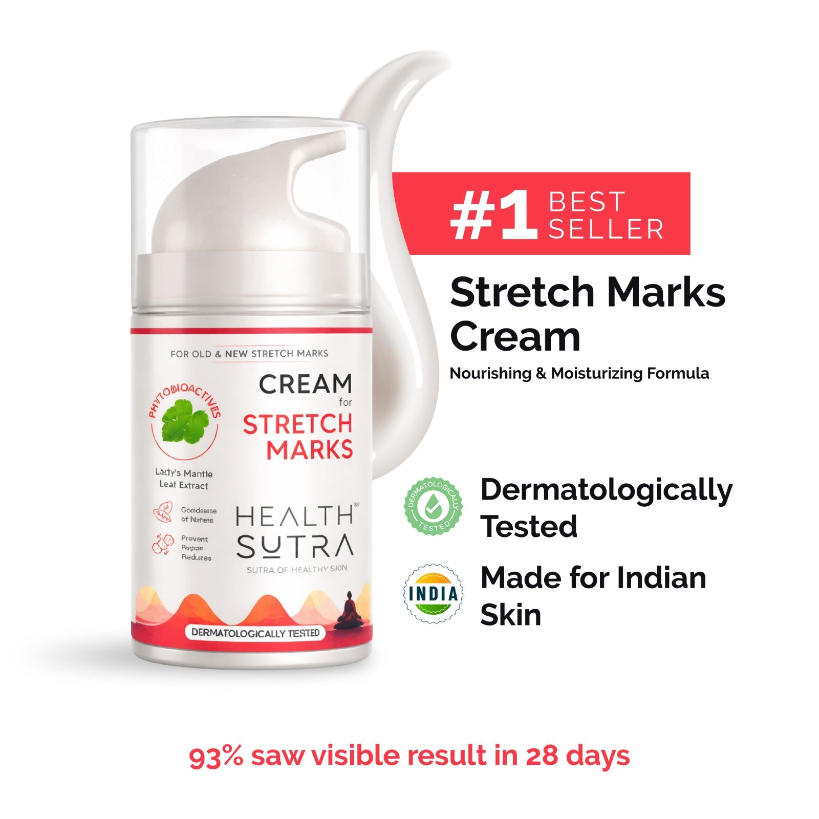 Stretch Marks Cream for Red & White Stretch Marks, Nourishing & Moisturizing Formula (50 gm)