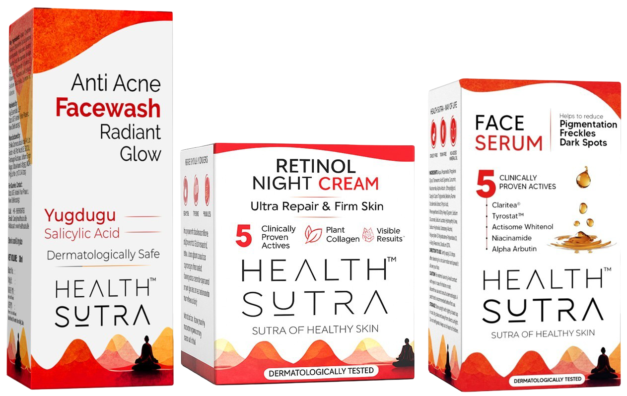 Pigmentation & Dark Spot Correction Kit  that contains Anti Acne Facewash, Face Serum, Retinol Night Cream