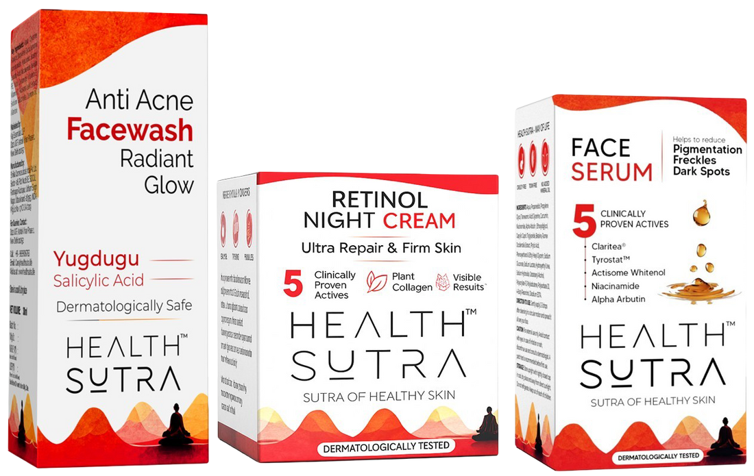 Pigmentation & Dark Spot Correction Kit  that contains Anti Acne Facewash, Face Serum, Retinol Night Cream